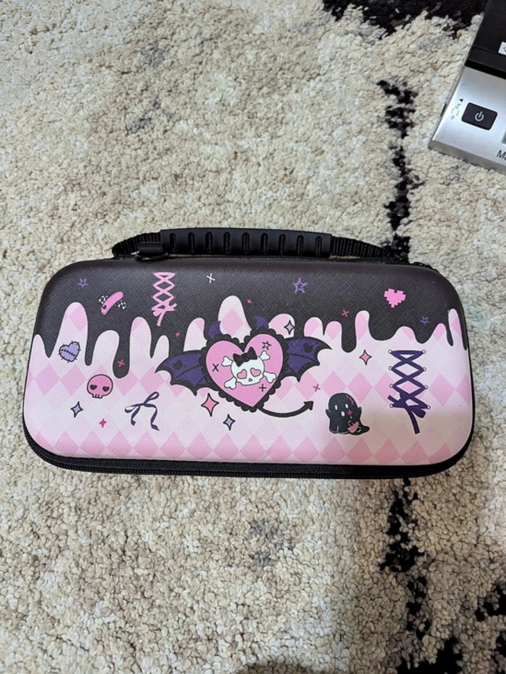 GeekShare Pink Skull Carrying Case Pink & Black